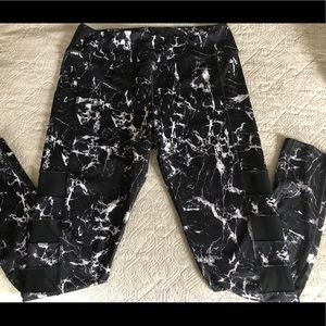 Marbled design workout pants